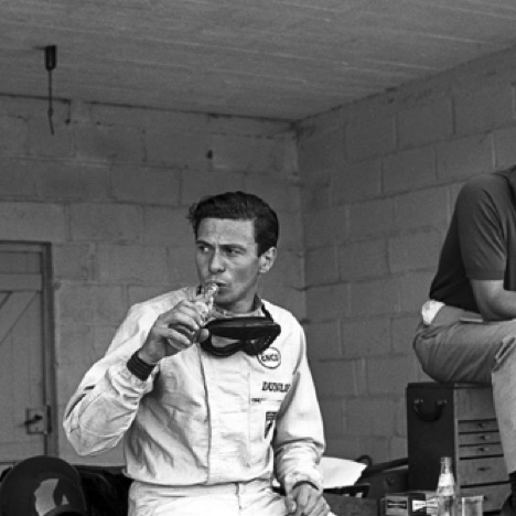 Jim et Colin Chapman à Spa 1964 après lune nouvelle victoire